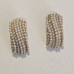Faux pearl stud earrings